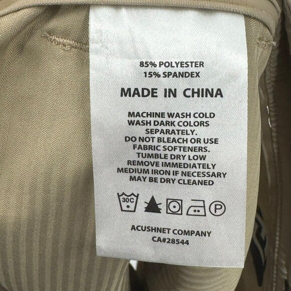 Footjoy Mens Khaki Golf Shorts W33 Polyester/Spandex Blend Comfortable Fit - Picture 5 of 7